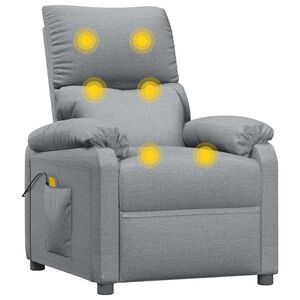 vidaXL Sill&oacute;n de masaje tela gris claro