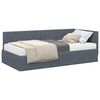vidaXL Estructura de Cama Esquina con Colch&oacute;n 2 pcs Gris Terciopelo
