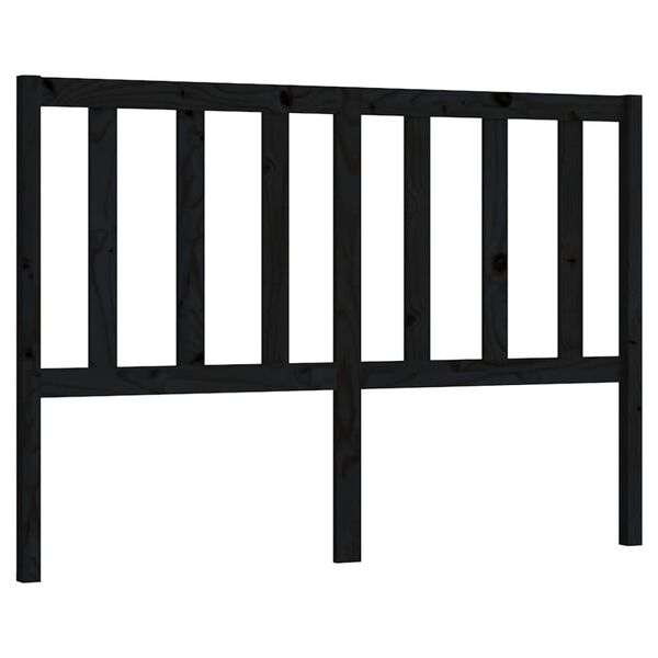 vidaXL Cabecero de cama madera maciza de pino negro 126x4x100 cm