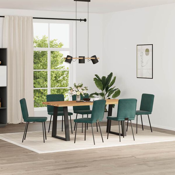 vidaXL Sillas de comedor 6 unidades terciopelo verde oscuro