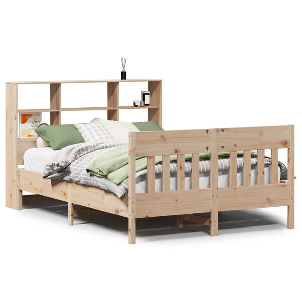 vidaXL Estructura de cama sin colch&oacute;n madera maciza de pino 140x190 cm