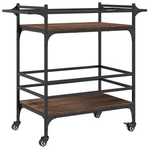 vidaXL Carrito de cocina madera ingenier&iacute;a marr&oacute;n roble 82x40x78,5 cm