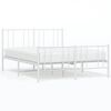 vidaXL Estructura cama sin colch&oacute;n con estribo metal blanco 150x200 cm