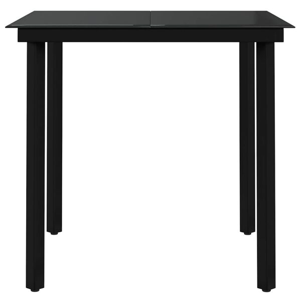 vidaXL Juego de comedor de jardín 5 piezas gris y negro