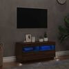 vidaXL Mueble de TV con luces LED color roble marrón 80x35x40 cm