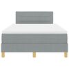 vidaXL Cama Box Spring LED con colch&oacute;n Gris Claro 120 x 190 cm tela