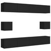 vidaXL Set de muebles de sal&oacute;n TV 6 piezas madera ingenier&iacute;a negro