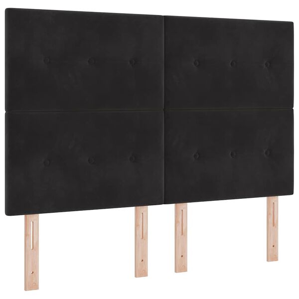 vidaXL Cama tipo Box Spring con colch&oacute;n Negro 140 x 190 cm Terciopelo