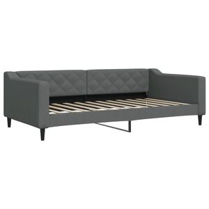 vidaXL Sof&aacute; cama sin colch&oacute;n tela gris oscuro 100x200 cm