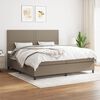 vidaXL Cama box spring con colch&oacute;n tela gris taupe 200x200 cm