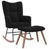 vidaXL Silla mecedora con reposapi&eacute;s terciopelo negro