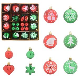 vidaXL Juego de Esferas de Navidad 40 uds. Rojo y verde &Oslash; 6 cm