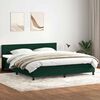 vidaXL Cama box spring con colch&oacute;n y LED terciopelo verde oscuro 180x220 cm