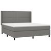 vidaXL Cama box spring colch&oacute;n y luces LED tela gris oscuro 160x200 cm