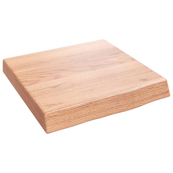 vidaXL Encimera ba&ntilde;o madera maciza tratada marr&oacute;n claro 40x40x(2-6) cm