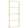 vidaXL Puerta de interior dorada vidrio templado y aluminio 93x201,5cm