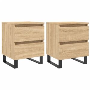 vidaXL Mesitas noche 2 uds madera ingenier&iacute;a roble Sonoma 40x35x50 cm