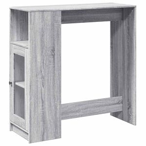 vidaXL Mesa alta bar con estantes gris Sonoma 101x40x103,5 cm