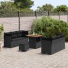 vidaXL Conjunto de sof&aacute; de jard&iacute;n 9 pcs Negro rat&aacute;n sint&eacute;tico