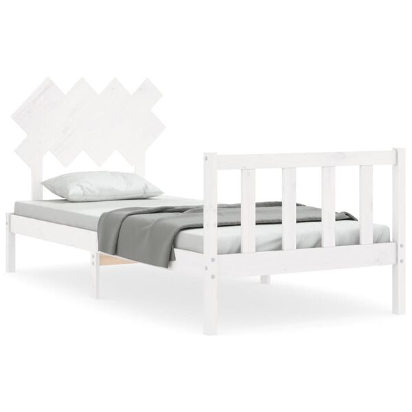 vidaXL Estructura de cama sin colch&oacute;n madera de pino blanca 90x200 cm