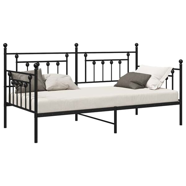 vidaXL Estructura de cama de día con cabecera Negro 107 x 203 cm Acero