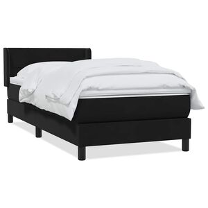 vidaXL Cama box spring con colch&oacute;n cuero sint&eacute;tico negro 90x210 cm