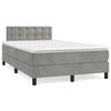 vidaXL Cama box spring con colch&oacute;n terciopelo gris claro 120x200 cm