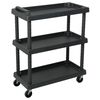 vidaXL Carro de herramientas de taller 3 niveles PP negro 75x37,5x92cm