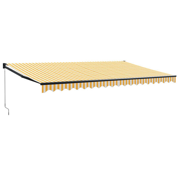vidaXL Toldo retr&aacute;ctil aluminio y tela amarillo y blanco 5x3 m
