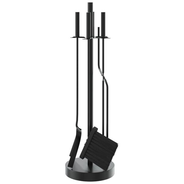 vidaXL Juego de herramientas para chimenea de 5 piezas, 18 x 66 cm, acero