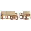 vidaXL Conjunto de sof&aacute;s de exterior 6 uds. Natural y Beige