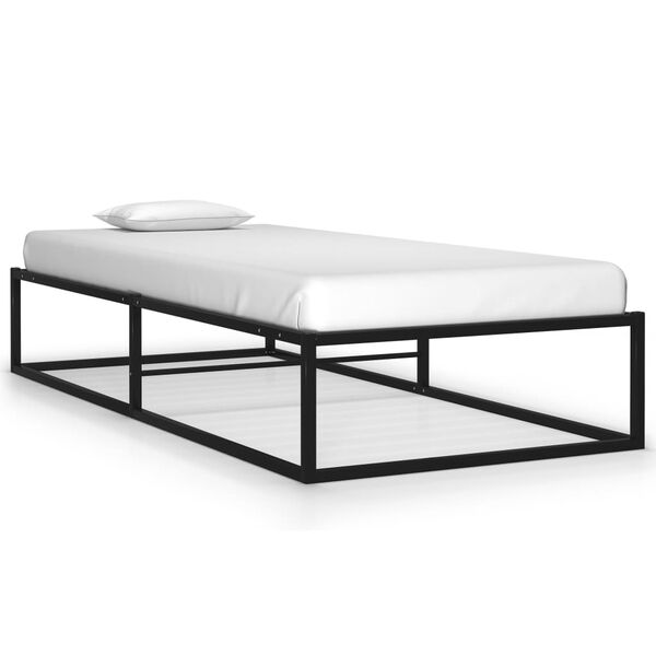 vidaXL Estructura de cama sin colchón metal negro 90x200 cm