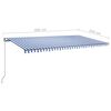 vidaXL Toldo autom&aacute;tico LED sensor de viento azul y blanco 600x350 cm