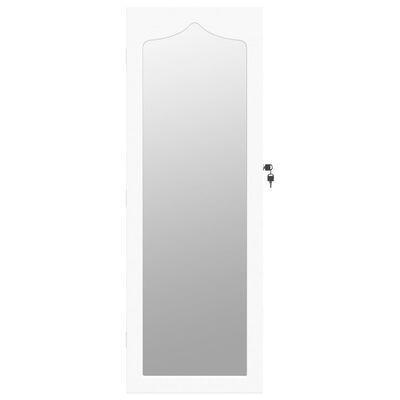 vidaXL Espejo con joyero de pared blanco 37,5x10x106 cm