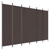 vidaXL Biombo divisor de 6 paneles de tela marr&oacute;n 300x200 cm