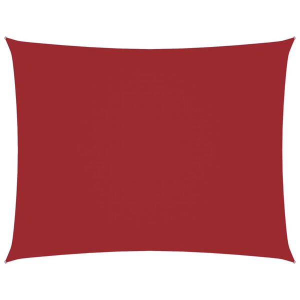 vidaXL Toldo de vela rectangular tela Oxford rojo 3,5x4,5 m