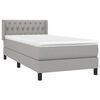 vidaXL Cama box spring con colch&oacute;n tela gris claro 100x200 cm