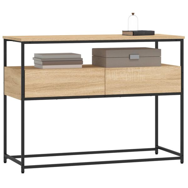 vidaXL Mesa consola madera de ingenier&iacute;a roble Sonoma 100x40x75 cm