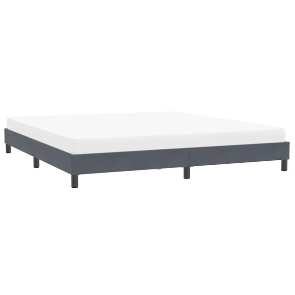 vidaXL Estructura de cama sin colch&oacute;n terciopelo gris oscuro 200x220cm