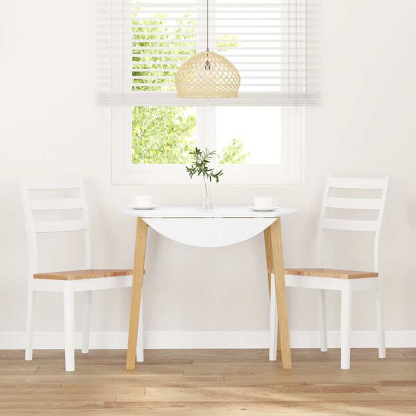 vidaXL Sillas de comedor 2 unidades madera maciza de caucho blanco