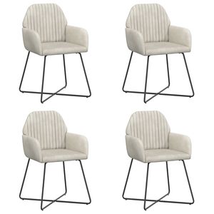 vidaXL Sillas de comedor 4 uds. Terciopelo Crema 55 x 50 x 84 cm