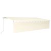 vidaXL Toldo retr&aacute;ctil manual con persiana y luz LED crema 6x3 m