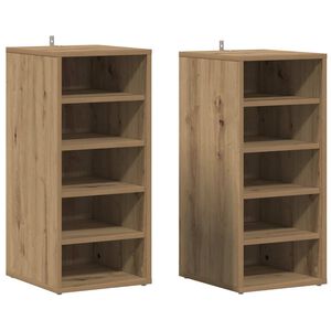 vidaXL Zapateros 2 uds madera roble artisan 32x35x70 cm