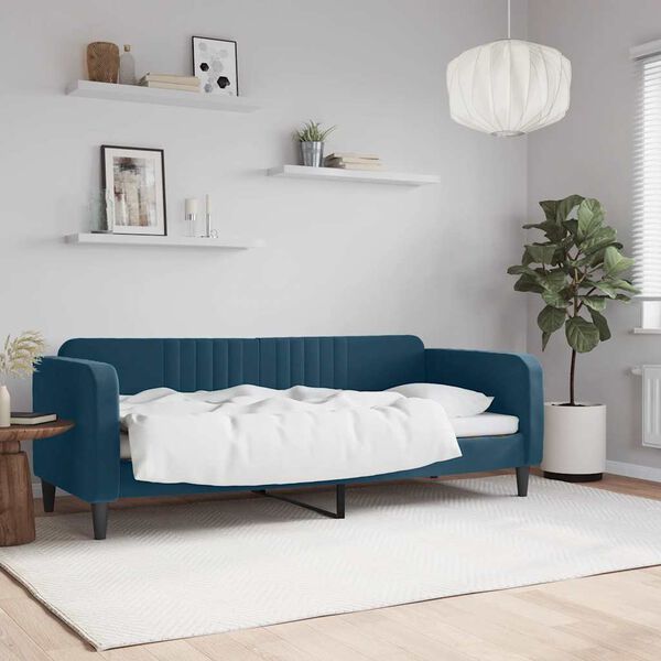 vidaXL Sof&aacute; cama sin colch&oacute;n terciopelo azul 80x200 cm
