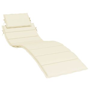 vidaXL Coj&iacute;n de tumbona de tela Oxford crema 186x58x4 cm