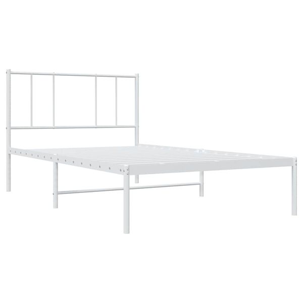 vidaXL Estructura cama sin colchón con cabecero metal blanco 100x200cm
