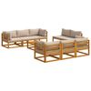 vidaXL Set de muebles de jard&iacute;n modulares de 9 piezas Natural