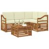 vidaXL Juegos de muebles 5 pcs Natural y Crema Madera de ingenier&iacute;a