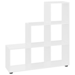 vidaXL Estanter&iacute;a forma de escalera madera contrachapada blanco brillo