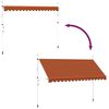 vidaXL Toldo manual retr&aacute;ctil naranja y marr&oacute;n 400 cm